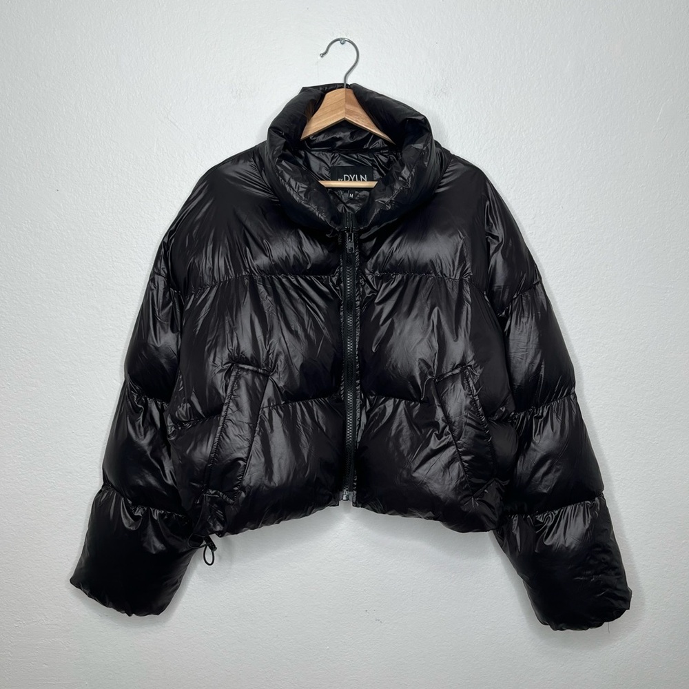 By Dyln Morris Puffer Jacket Cropped Slouchy Baggy Relaxed Fit in Black Medium - Picture 3 of 12